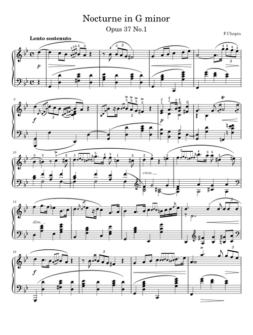 Chopin - Nocturne in G minor. Op 37. No 1.
