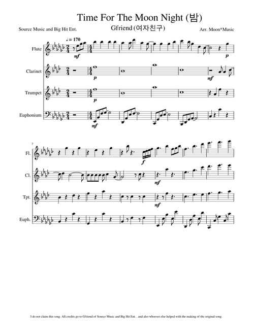 Time For The Moon Night  (밤) by Gfriend (여자친구), 4 Instrument Arrangement