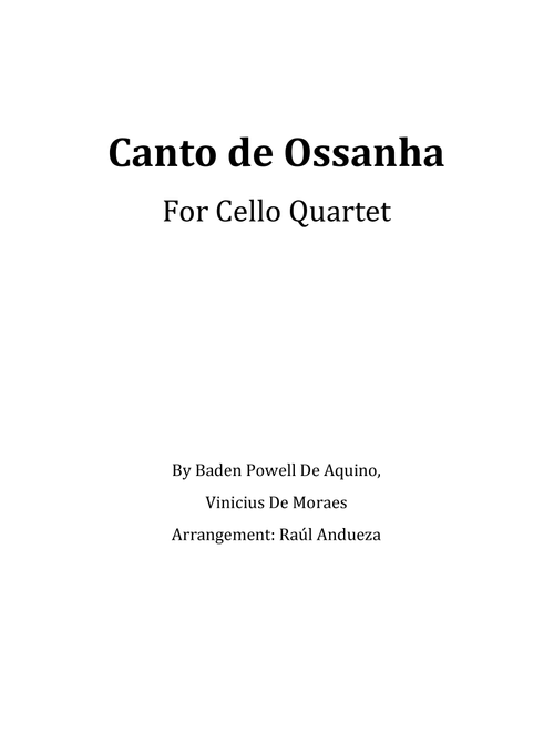 Canto De Ossanha (Arr. Raúl Andueza Blanco) - Astrud Gilberto (Small Ensemble)
