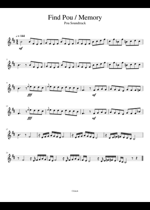 Find Pou / Memory – Pou - Sheet Music for Piano, Trombone, Accordion ...