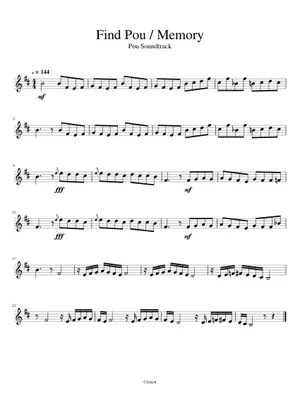 Pou Notes Find Pou / Memory – Pou - Sheet Music for Piano, Trombone, Accordion ...