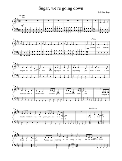 Sugar, we're going down - Fall Out Boy