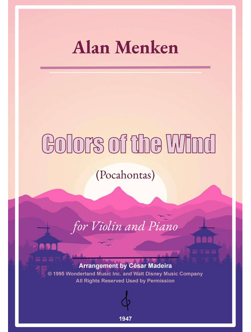 Colors Of The Wind (Arr. César Madeira) - Vanessa Williams (Violin and Piano)