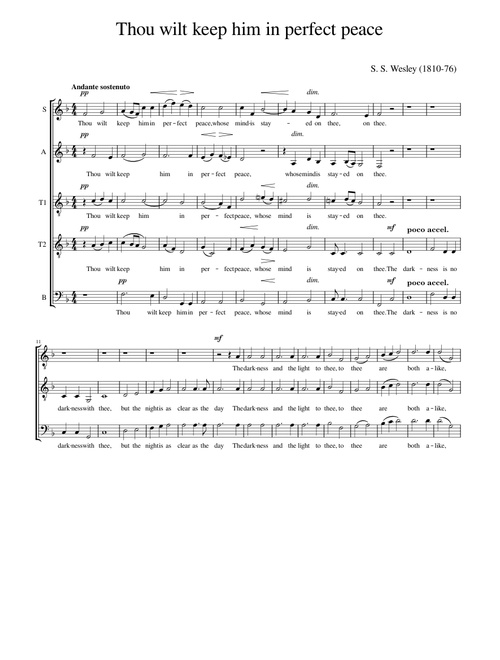 Thou wilt keep him in perfect peace – Samuel Sebastian Wesley