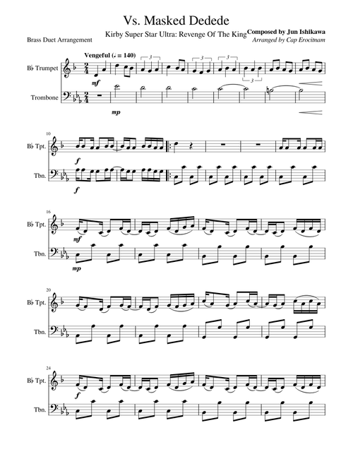 "Vs. Masked Dedede" from Kirby Super Star Ultra: Revenge of the King (Brass Duet Ver.)