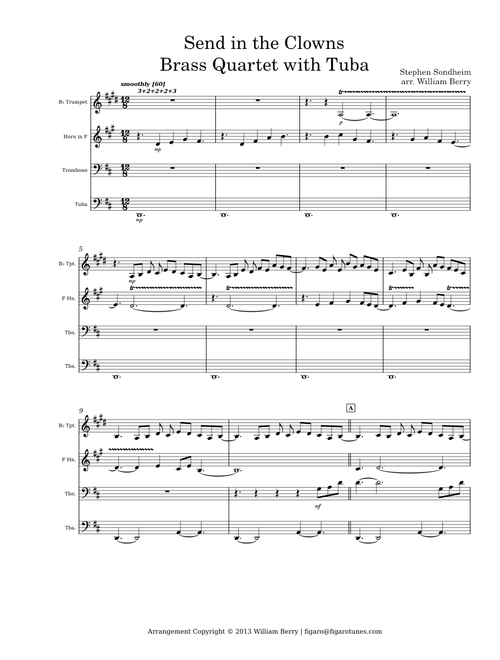 Send in the Clowns Brass Quartet with Tuba - Sondheim/arr. Berry