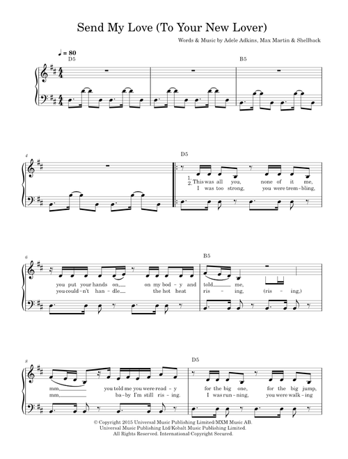 Send My Love (To Your New Lover) - Adele (Easy Piano)