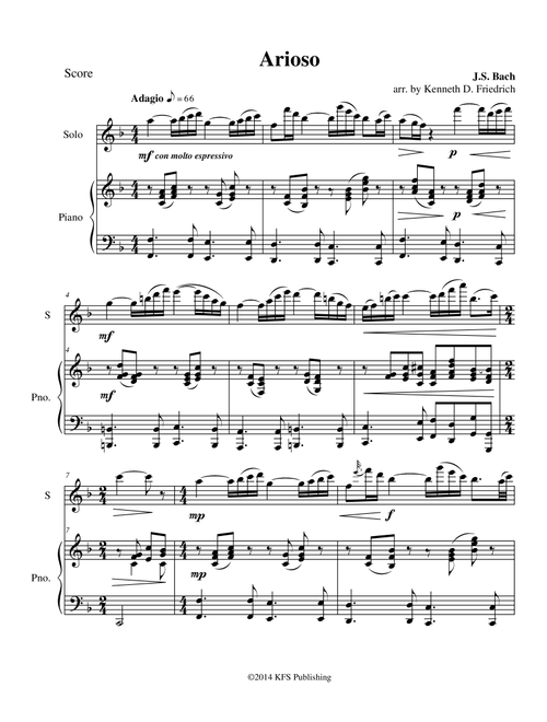 Arioso (Arr. Kenneth D. Friedrich) - J.S. Bach (Flute and Piano)