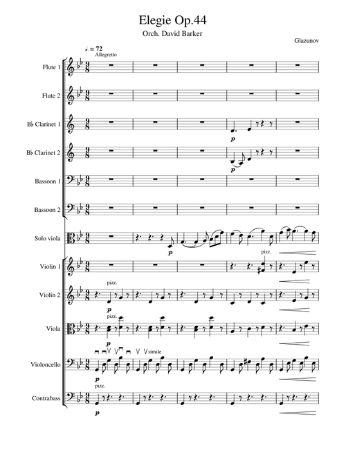 Glazunov Elegie VIola and Orch