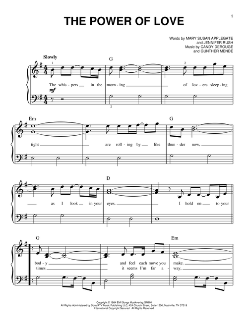 The Power Of Love - Celine Dion (Very Easy Piano)