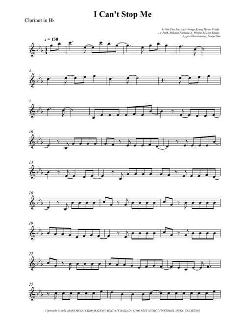 I Can't Stop Me (Arr. Wesley S. SIlva) - Twice (Clarinet Solo)