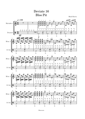 Deviate 16 - Bloo Pit Sheet Music for Drum group, Marimba