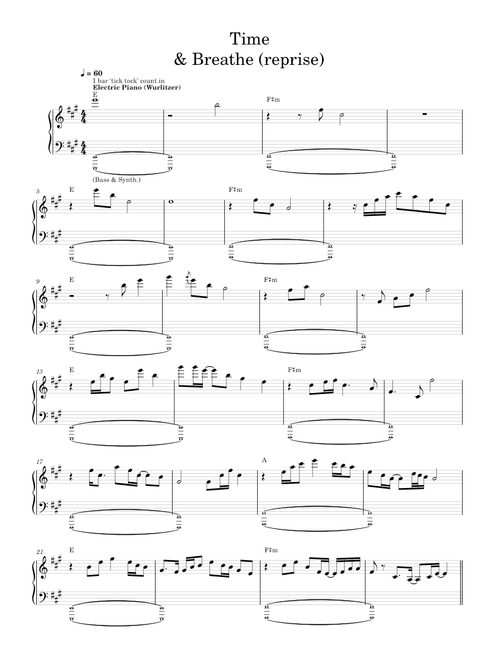 Time & Breathe (Reprise) - David Gilmour (Piano-Voice)