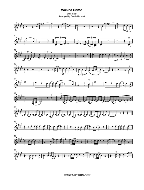Wicked Game (Arr. Sandy Herrault) - Chris Isaak (Violin Solo)