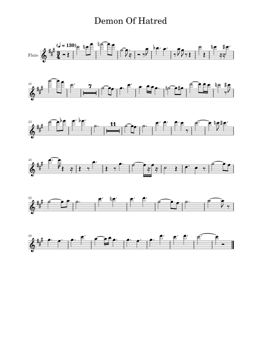 Sekiro OST Demon of Hatred Yuka Kitamura (for flute) Sheet music