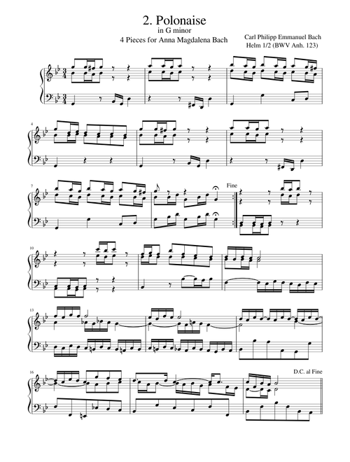 02- Polonaise in G minor C.P.E. Bach