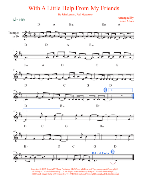 With A Little Help From My Friends (Arr. Rene Alves) - Joe Cocker (Trumpet Solo)