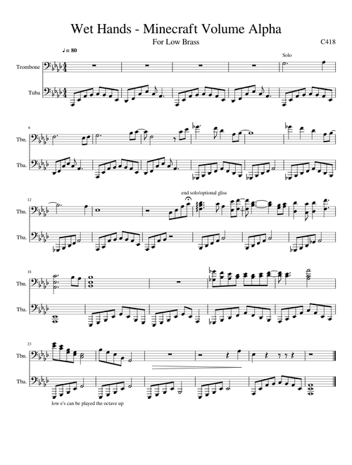 Wet Hands - Minecraft Volume Alpha for Low Brass