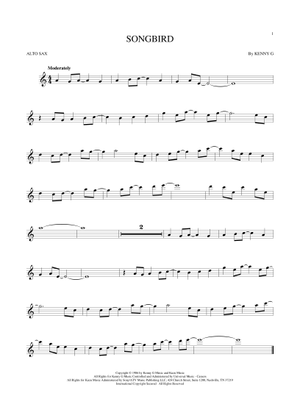 Play Official version of Songbird sheet music by Kenny G for Saxophone alto MuseScore