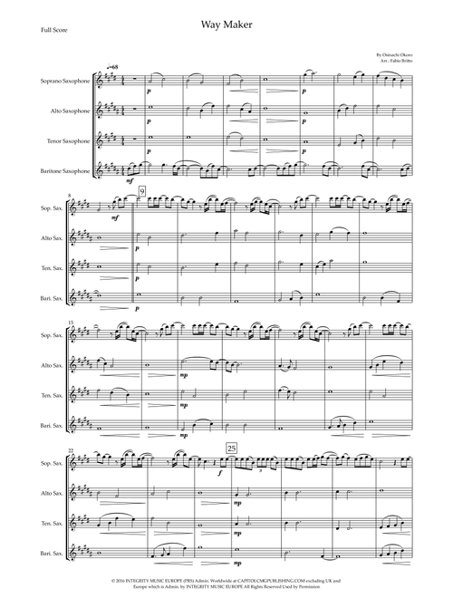 Way Maker (Arr. Fabio Britto) - Sinach (Woodwind Ensemble)