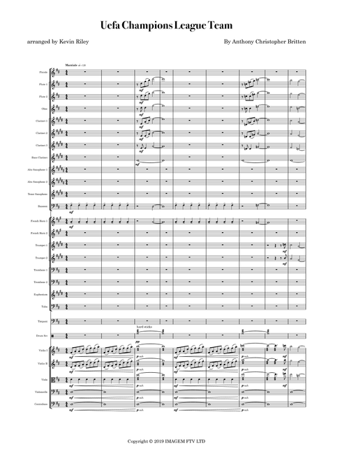 Uefa Champions League Team (Arr. Kevin Riley) - Anthony Christopher Britten (Full Orchestra)