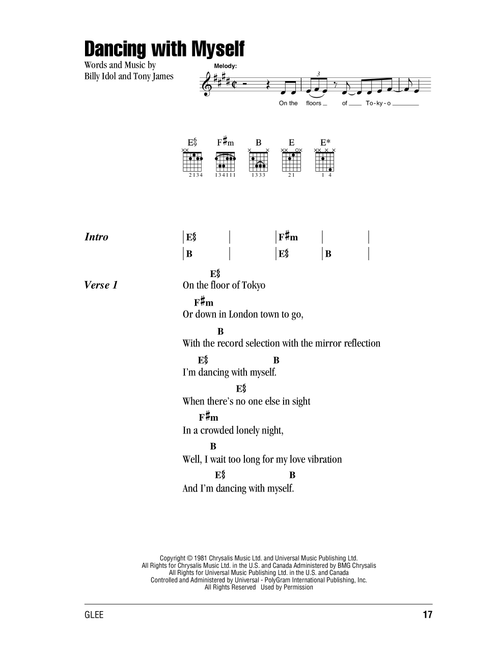 Dancing With Myself - Billy Idol (Guitar Chords-Lyrics)