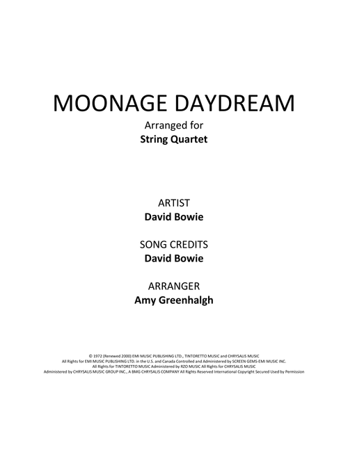 Moonage Daydream (Arr. Amy Greenhalgh) - David Bowie (String Quartet)