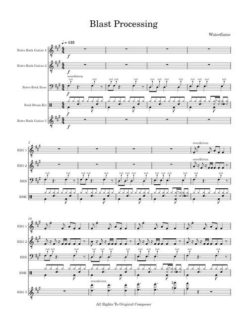 Blast Processing – Waterflame Rock Band Arrangment