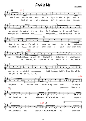 Free Steve Miller Band sheet music | Download PDF or print
