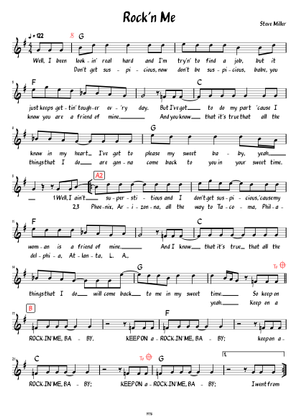 Play Official version of Rock'n Me Sheet Music by Steve Miller