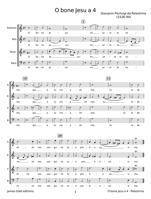 O bone Jesu a 4 - Giovanni Pierluigi da Palestrina