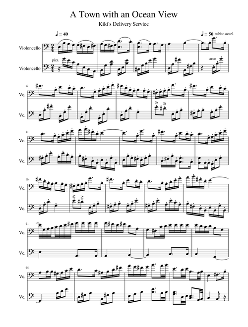 Town With An Ocean View Cello Duet