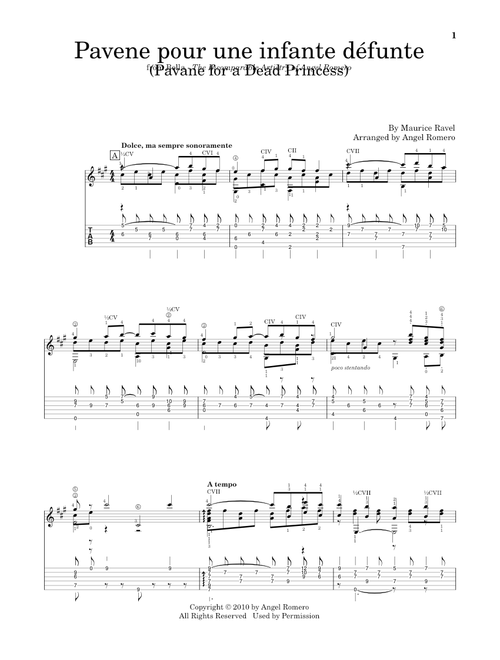 Pavane Pour Une Infante Defunte (Pavane For A Dead Princess) - Angel Romero, Maurice Ravel (Solo Guitar)