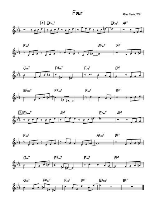 Four - lead sheet miles davis