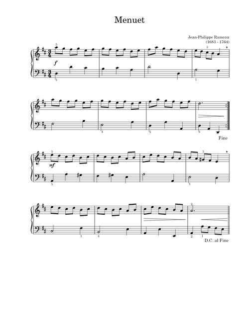 Menuet – Jean-Philippe Rameau
