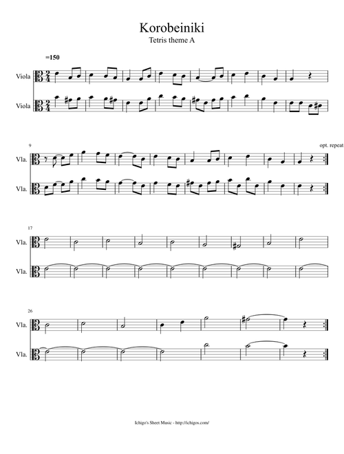 Korobeiniki(tetris theme A) viola
