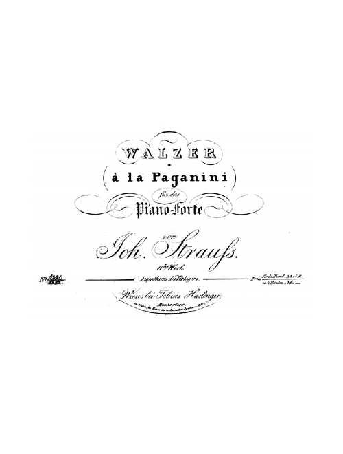 Walzer À La Paganini, Op. 11 – Johann Strauss Sr.