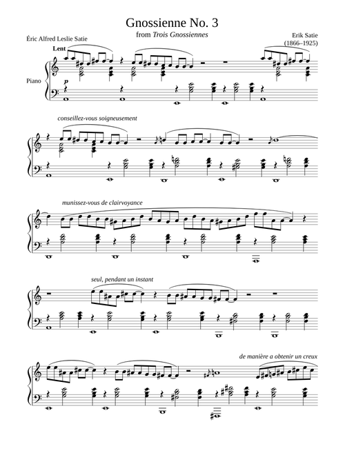 Gnossienne No. 3