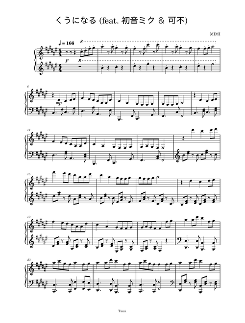 tsuu2092 | Free sheet music | Download PDF or print on Musescore.com