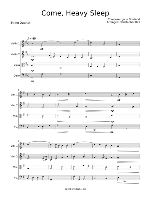 Come heavy sleep – John Dowland