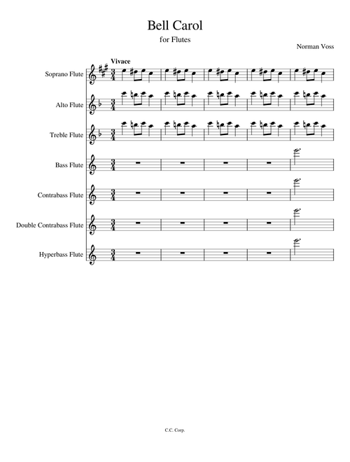 Bell Carol for Flutes