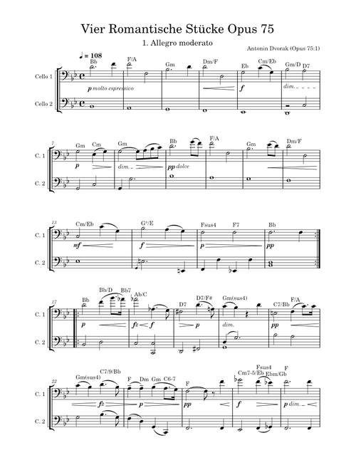 4 Romantic Pieces, Op.75 – Antonín Dvořák