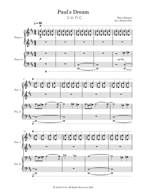 Dune - Paul's Dream (Piano duo) – Hans Zimmer
