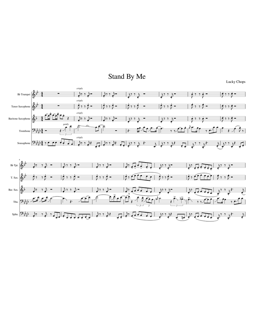 Stand By Me Lucky Chops Sheet music for Trombone, Saxophone tenor