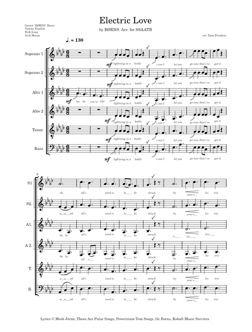 Electric love – BØRNS Electric Love — BØRNS (6 part choral arrangement)