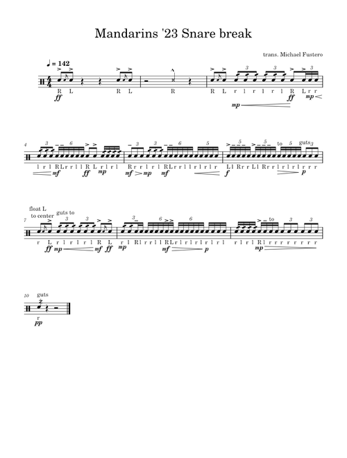 Mandarins 2023 – The Mandarins Drum and bugle corps Mandarins '23 Snare break