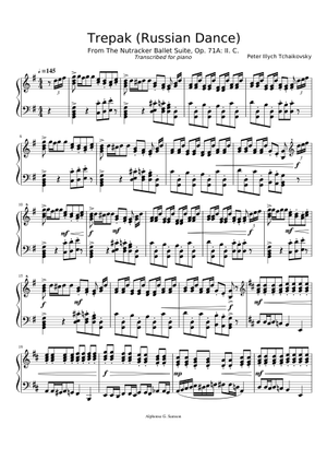 Nutcracker Suite: Russian Dance - Peter Ilyich Tchaikovsky Sheet