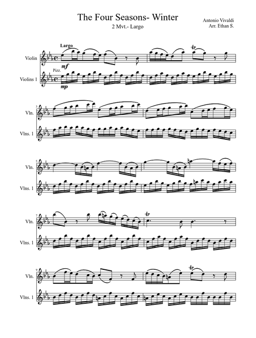 Vivaldi's Four Seasons- Winter (2nd Mvt.)