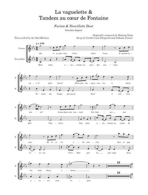 La vaguelette & Tandem au cœur de Fontaine (Furina & Neuvillette Duet) • Genshin Impact