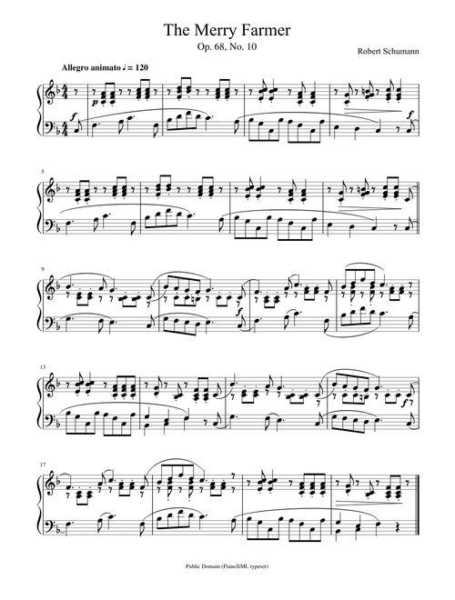 Schumann: The Merry Farmer, Op. 68, No. 10